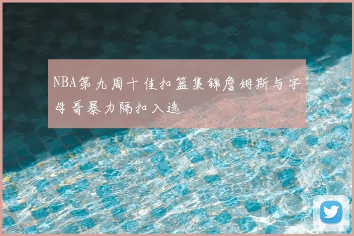 NBA第九周十佳扣篮集锦詹姆斯与字母哥暴力隔扣入选